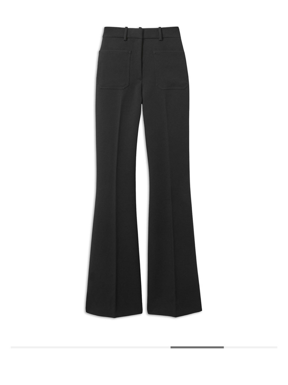 Reiss Black Boot-Cut Trousers with Patch Pockets - Picture 3 of 11